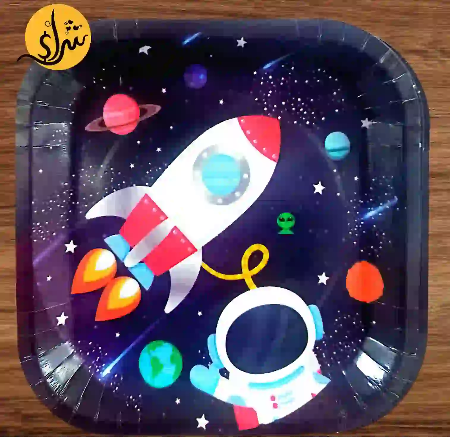 اطباق كرتون شكل رجل الفضاء 10 قطع